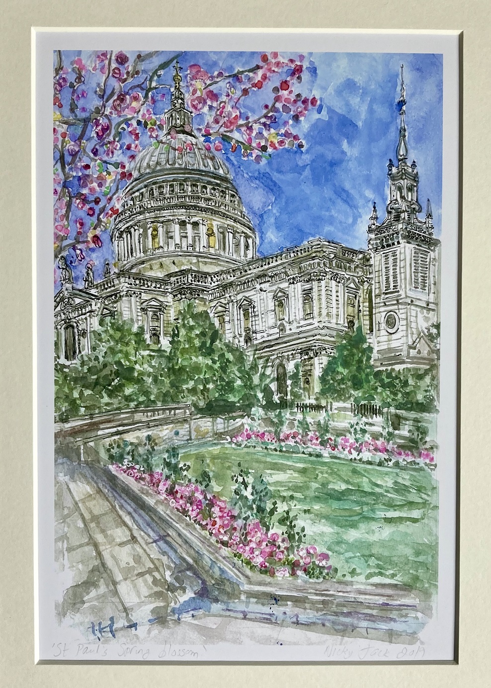 Nicky Jacks Blossom at St Paul's Cathedral Print